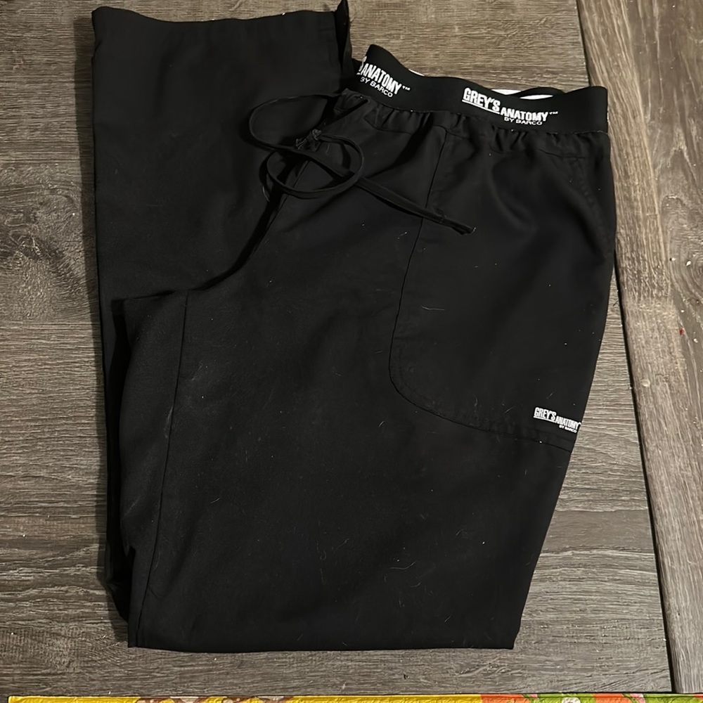Greys Anatomy Active Black Scrub Pants Size Large